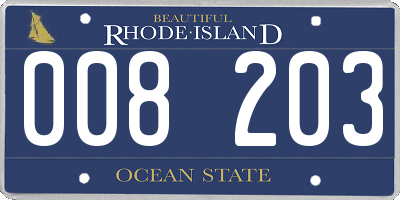 RI license plate 008203