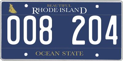 RI license plate 008204