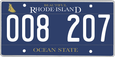 RI license plate 008207