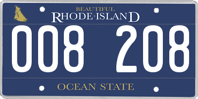 RI license plate 008208