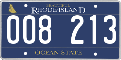 RI license plate 008213