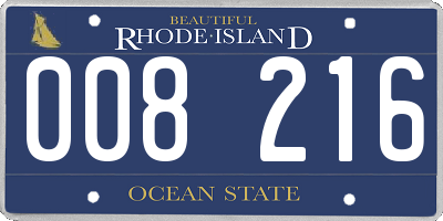 RI license plate 008216