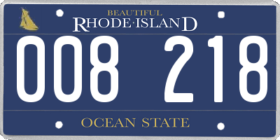 RI license plate 008218