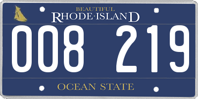 RI license plate 008219