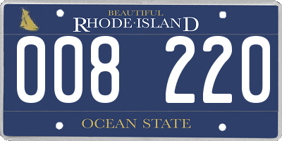 RI license plate 008220