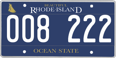 RI license plate 008222