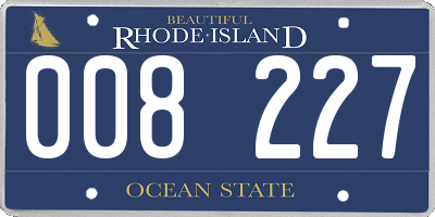 RI license plate 008227