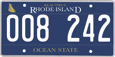RI license plate 008242