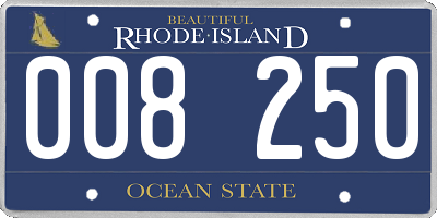 RI license plate 008250