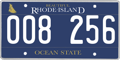 RI license plate 008256