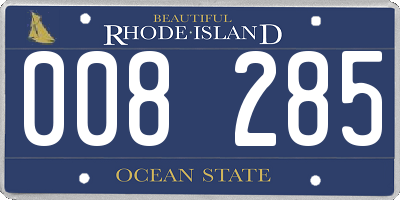 RI license plate 008285
