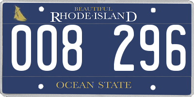 RI license plate 008296