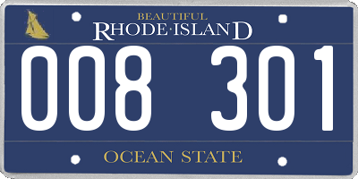 RI license plate 008301