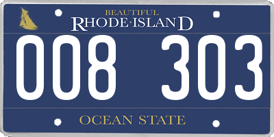 RI license plate 008303