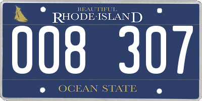 RI license plate 008307