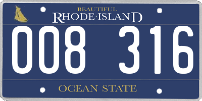 RI license plate 008316