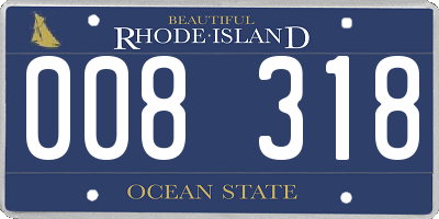 RI license plate 008318