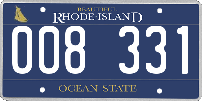 RI license plate 008331