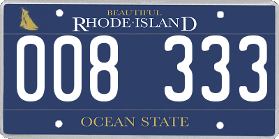 RI license plate 008333