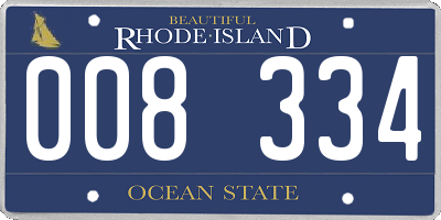 RI license plate 008334