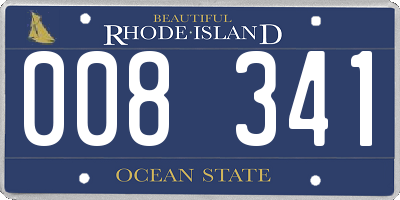 RI license plate 008341