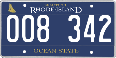 RI license plate 008342