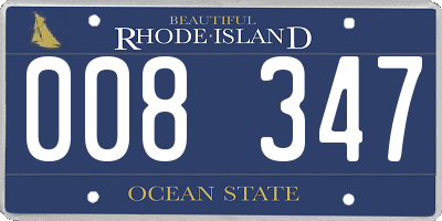 RI license plate 008347