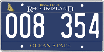 RI license plate 008354