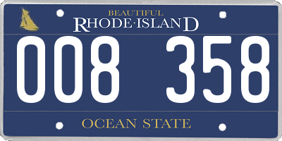 RI license plate 008358