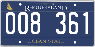 RI license plate 008361