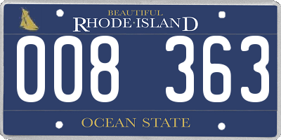 RI license plate 008363