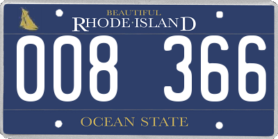 RI license plate 008366