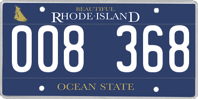 RI license plate 008368