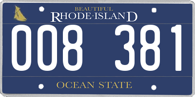 RI license plate 008381