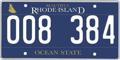 RI license plate 008384