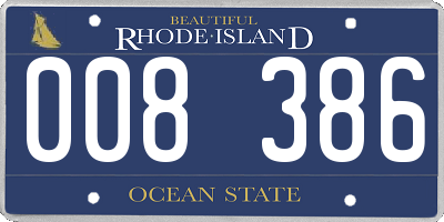 RI license plate 008386