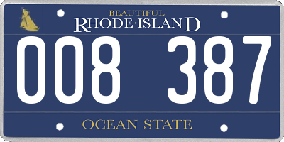 RI license plate 008387