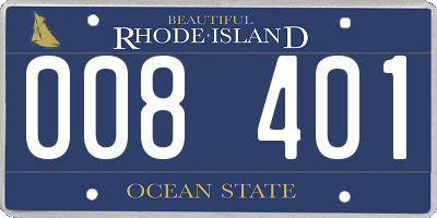 RI license plate 008401