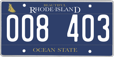 RI license plate 008403