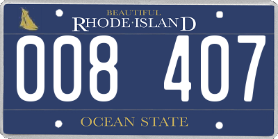 RI license plate 008407