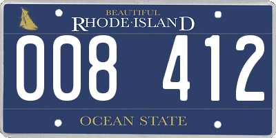 RI license plate 008412