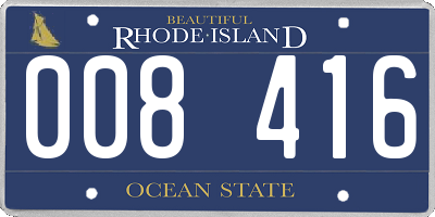 RI license plate 008416