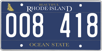 RI license plate 008418