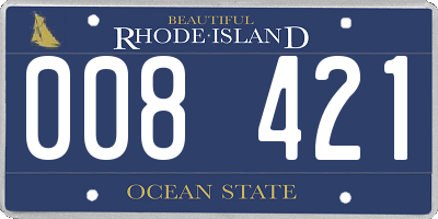 RI license plate 008421