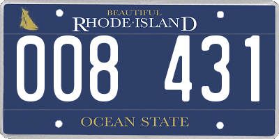 RI license plate 008431