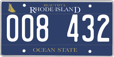 RI license plate 008432