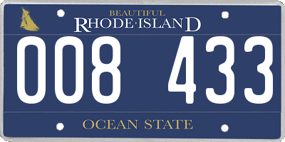 RI license plate 008433
