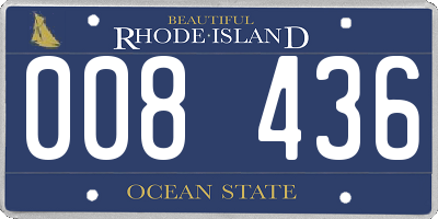 RI license plate 008436