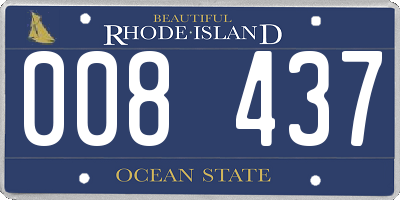 RI license plate 008437