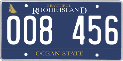 RI license plate 008456